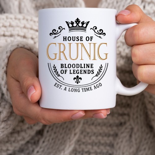Grunig family name mug house - family,